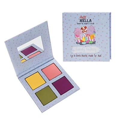 Image of Miss Nella Candy Fantasy Kids Make Up Eye And Cheek Palette With 4 Delightful Shades For Handy Little Compact Mirror