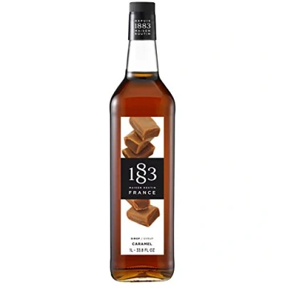 Image of 1883 Maison Routin Premium Caramel Syrup for Coffee, Hot Chocolate &amp; Milkshakes Glass 1L