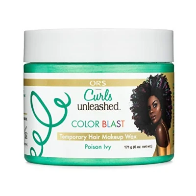 Image of ORS Curls Unleashed Poison Ivy Color Blast Makeup Wax 171g, Temporary Hair Colour, With Moisturizing Beeswax &amp; Castor Oil, For Best Colouring Experience