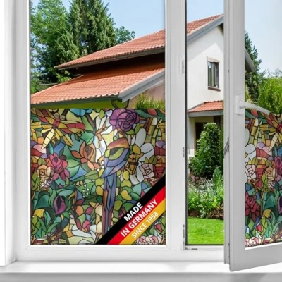 Image of d c fix window film privacy Tulia self adhesive 45 cm x 2 m frosted glass sticker opaque for home, kitchen, bathroom &amp; office