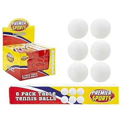 Image of MVS Wholesale Box Of 6 White Ping Pong, Table Tennis Balls.