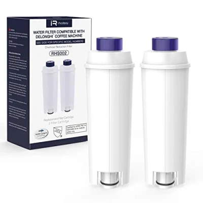 Image of iRhodesy Water Filter Compatible with Delonghi DLSC002, Filters Replacement ECAM, Esam, ETAM, BCO, EC.(Pack of 2)
