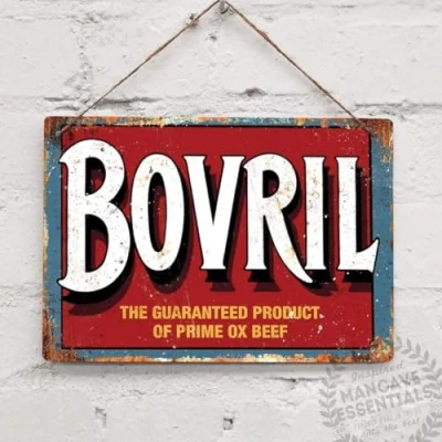 Image of Bovril Vintage Tin Sign Metal Decor Wall 8x12 inches