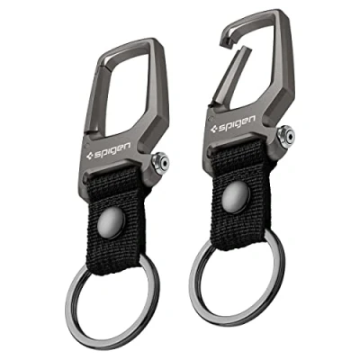Image of Spigen Carabiner Clip [2 Pack] Key Chain Bottle Opener with and Keyring