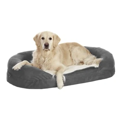 Image of Karlie Ortho Bed Oval Lying Matress, 120 x 72 24 cm, Grey