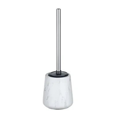 Image of LEIGHTON DENNY Adrada Toilet Holder with Silicone Brush, Ceramic, White, 39 x 12 cm