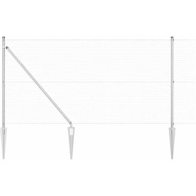Image of vidaXL Fence Post Set of 2 Galvanised Steel 10 x 1 m Durable