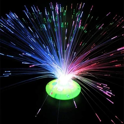 Image of Vektenxi Colour Changing Fibre Optic Fountain Night Light Calming Lamp Random Color Durable and Useful
