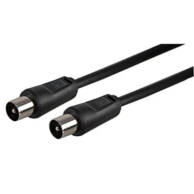 Image of Pro Signal JR9009/1M Black ROHS TV Aerial Lead, Coax Plug to Plug, 1m,