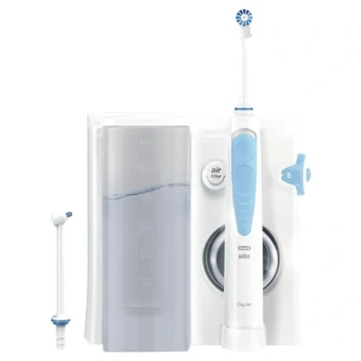 Image of Oral B Health Center Dental Irrigator, Jet, 1 Oxyjet Cannula, Cannula Water 4 Jets and 5 Pressures, Interdental Cleaner Plate, Rechargeable