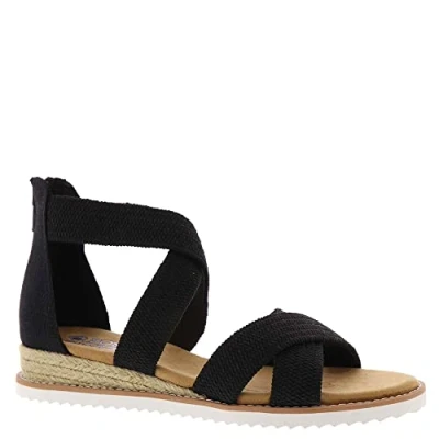 Image of Skechers Women&#039;s Desert Kiss Adobe Princess Sandal, Black/Black, 8