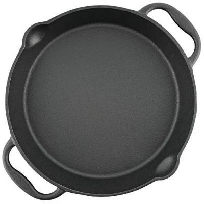 Image of BBQ Toro Cast iron skillet pan Ø 30 cm Pre seasoned with two handles and spouts frying pan, oven proof pans