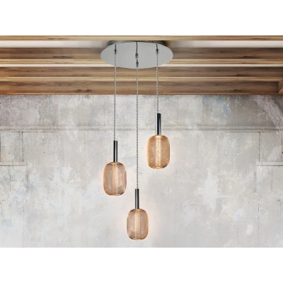 Image of Micran Dimmable Pendant Light Cluster Drop, Chrome Gold