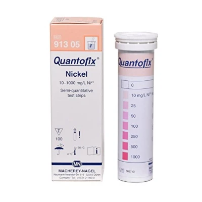 Image of Quantofix 1138895 Nickel Reagent Test Strips for testing ions, 6 mm x 95 (Pack of 100)