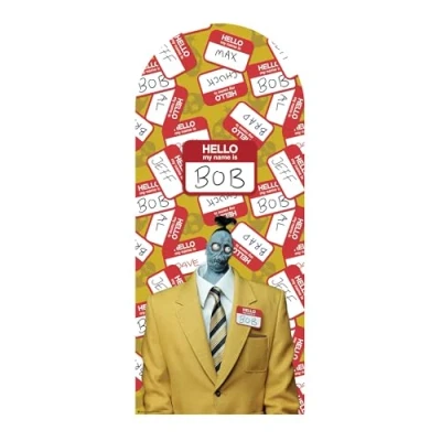 Image of Star Cutouts SC4649 Beetlejuice Name Is Bob Backdrop Single Cardboard Cut Out Height 185cm