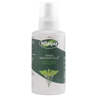 Image of Nilaqua Foaming Hand Sanitiser Foam, Alcohol Free and Fragrance Free, Kind To Hands Non Drying 500ml. 99.99% Hospital Grade Antibacterial Antiviral Effective against flu viruses.