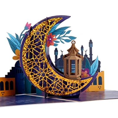 Image of Cardology Eid Mubarak Pop Up Card Ramadan Gifts, Kareem Cards, Cards and Gifts for Family Handmade