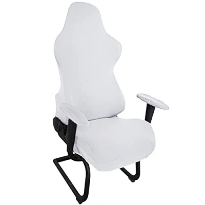 Image of Highdi Stretchable Gaming Chair Covers, Computer Office Cover Stretch High Back, Spandex Armchairs Protector for Racing Chairs, Game (one size,White)