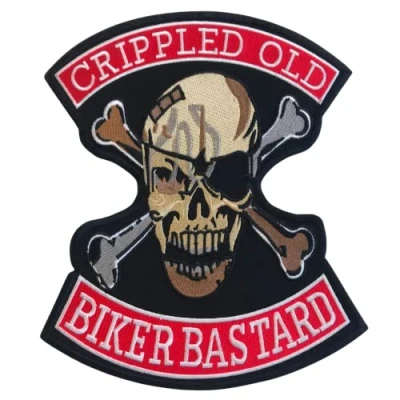 Image of Crippled Old Biker Bastard Large Jacket Sew on Embroidered Patch