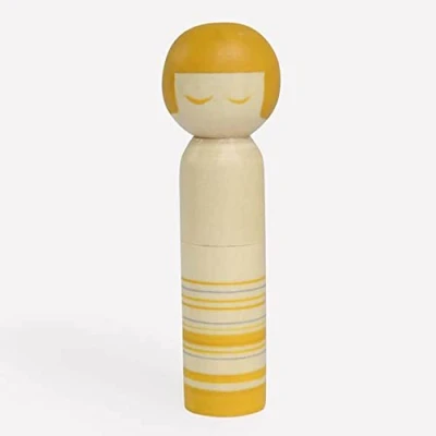 Image of Cohana Yellow Kokeshi Doll Pincushion 1 Piece