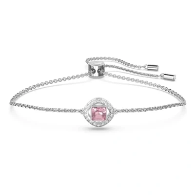 Image of Swarovski Angelic Square bracelet, Pink, Rhodium plated, from Collection