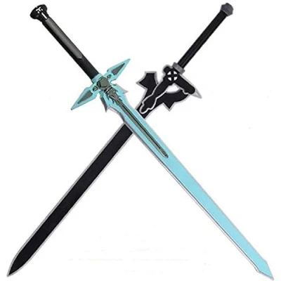 Image of Sword Art Online Kirito Kirigaya Cosplay Dark Repulsor Elucidator Foam LARP Two Set