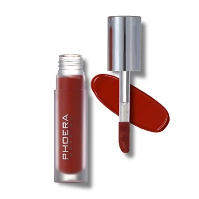 Image of PHOERA Vinyl Liquid Lipstick Lip Lacquer Pigment Mirror like shine Transfer proof Water resistant Nourishing Long wearing Comfortable(L04 HAWTHORN (BRICK RED))