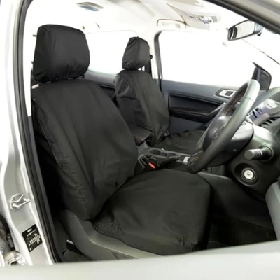 Image of to Fit Ford Ranger Seat Covers 2006 2012 Tailored Waterproof Easy Front Black MVSC153B
