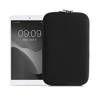 Image of kwmobile Neoprene Pouch Compatible with 8&quot; 8,4&quot; Tablet Universal Sleeve Case Cover Zipper for Black