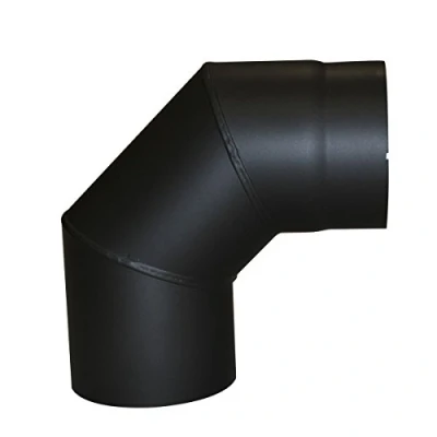 Image of Kamino Flam 331836 Elbow Black Angle Pipe 150 mm Flue 90 Uniknie Chimney Bow Knee for Fireplace and Stove