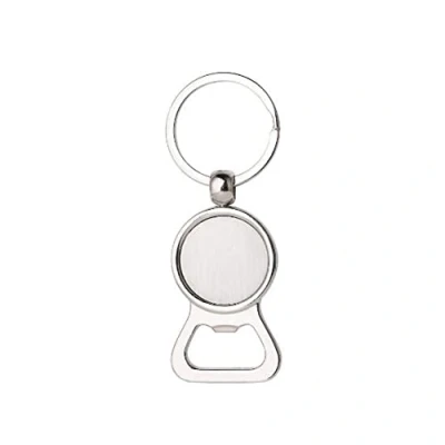 Image of ARFUKA Bottle Opener Keyring Portable Beer Key Chain Blank Round Tag Keychain Beverage Ring Gift for Men and Women