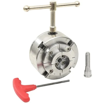 Image of vidaXL 4 Jaw Wood Chuck with M33 Connection Steel Silver 96 mm