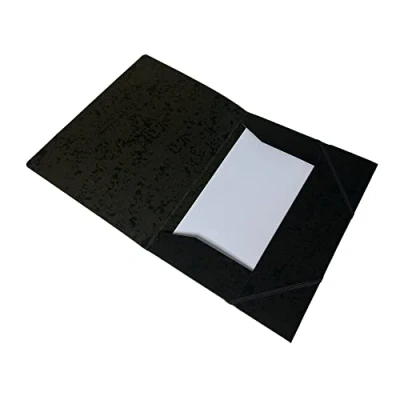 Image of A4 Black Card 3 Flap Folder with Elastic Closure
