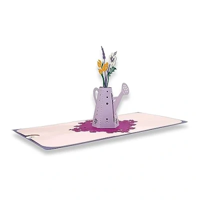 Image of paperdora® 3D Pop Up Card „Flowers“ with Envelope and Wax Seal Greeting Gift Certificate Voucher