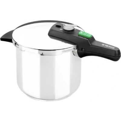 Image of Monix Quick Stainless Steel Pressure Cooker, 22 cm, 7 L, Silver.All Cookers Including Induction.