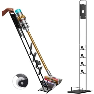 Image of Foho Vacuum Stand, Stable Metal Storage Bracket Holder Stand Compatible for Dyson Gen5 V15 V12 V11 V10 V8 V7 V6 DC Series Handheld Cordless Cleaners, with Wheels
