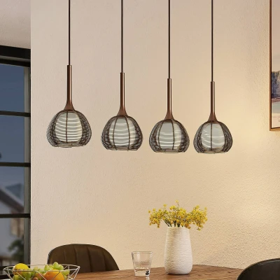 Image of Ceiling Light &#039;Tetira&#039; dimmable (Modern) in Brown Made of Metal for e.g. Living Room &amp; Dining (4 Sources, E14) from Lucande Pendant Lighting, lamp, Hanging lamp