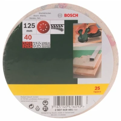 Image of Bosch 2607019491 Sanding Sheet Set for Random Orbit Sanders (25 Piece)