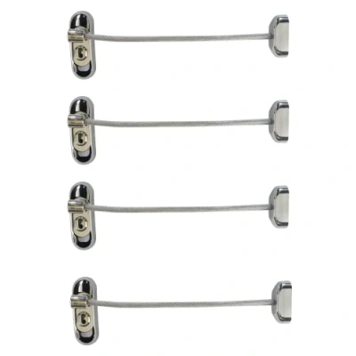 Image of UAP Window Restrictor with Key Safety Locks 20cm Cable, for Child Safety, Security Limiter All Types of Windows (4 Locks, Chrome Clear Cable)