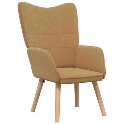 Image of vidaXL Relaxing Chair Beige Curly Wool like Fabric