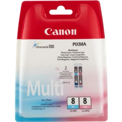 Image of Canon CLI 8 Photo Cyan Magenta Ink Cartridge Bundle Pack