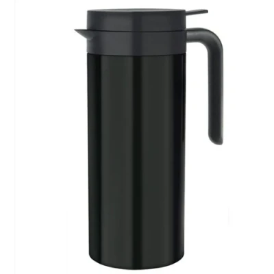 Image of Elia Cylinder Vacuum Jug JFS Black 1ltr 5 Cup Thermal Jug, Stainless Steel Flask