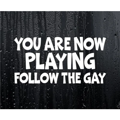 Image of Car Sticker You Are Now Playing Follow The Gay Nice Fun Cute Novelty Bonnet Van Bumper Boot Door Window Decal
