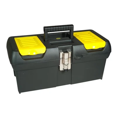 Image of STANLEY Toolbox with Metal Latch, 2 Lid Organisers for Small Parts, Portable Tote Tray Tools, 16 Inch, 1 92 065