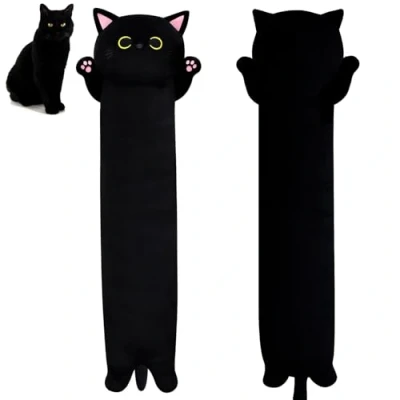 Image of MUFEIRUO Long Cat Plush Body Toy, 80 cm Stuffed Animals,Soft Plushie, Black Kawaii Toys,Gifts for Kids Birthday Christmas Halloween