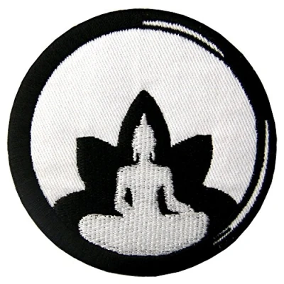 Image of Buddha Lotus Buddhism Zen Embroidered Badge Iron On Sew Patch