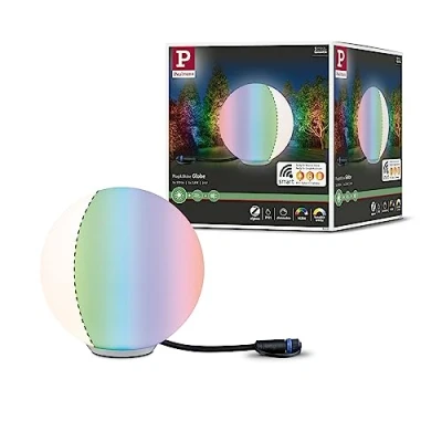 Image of Paulmann 94269 Plug &amp; Shine LED outdoor luminaire Zigbee globe RGBW light object incl. 1x2.8 watts dimmable IP65 protection against immersion white garden lighting plastic warm 3000 K
