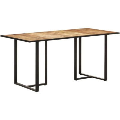 Image of vidaXL Dining Table 160 cm Rough Mango Wood