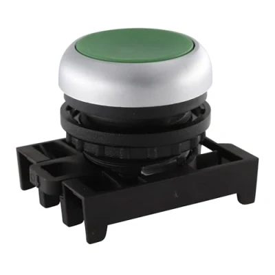 Image of Eaton Round Green Push Button Head Momentary, M22 Series, 22.5mm Cutout