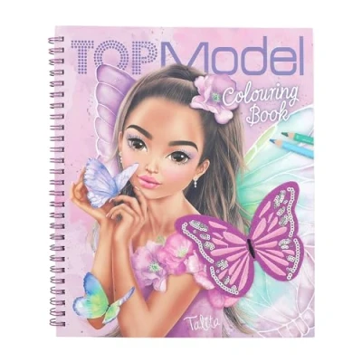 Image of Depesche TOPModel Fairy Love 12976 Colouring Book with Sequin Design, 40 Model and Motifs for Creative Includes a Sticker Sheet